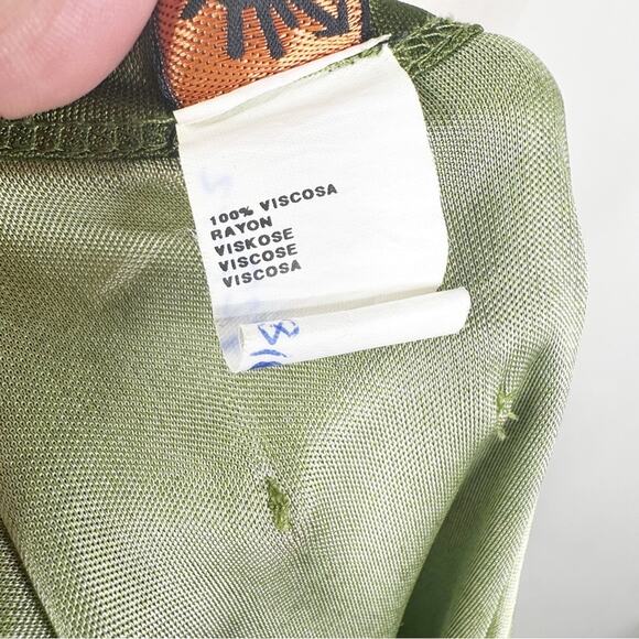 Jean Paul Gaultier Soleil Women’s Small Green Floral Printed Cold Shoulder Top - Picture 8 of 10